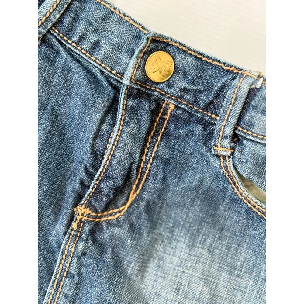 Gymboree Girls Medium Wash Denim Mini Skirt Adjustable‎ Waist Size 6